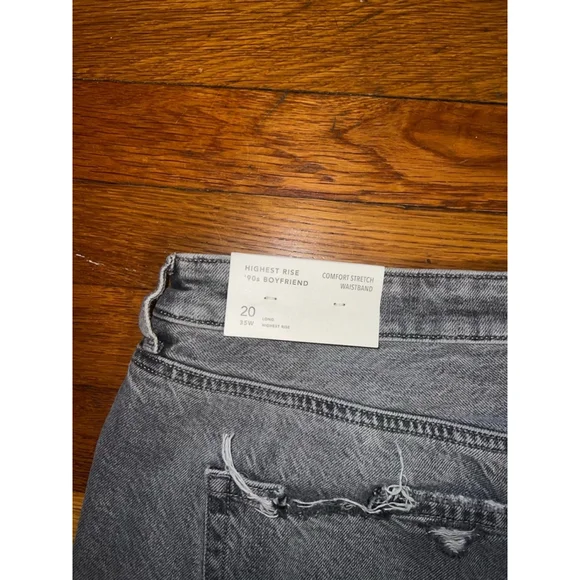 American Eagle Gray High Rise 90s Boyfriend Jeans 20L - Picture 8 of 8